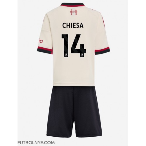 Camiseta Liverpool Federico Chiesa #14 Visitante Equipación para niños 2025-26 manga corta (+ pantalones cortos)